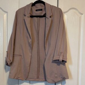 Stoosh Taupe-pink Blazer with Rolled Sleeves